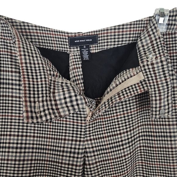 Womens Punk Casual Office Business Corpcore Fall Preppy Black/White Red Plaid 6 - Picture 6 of 13